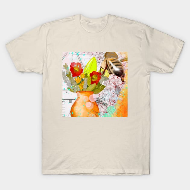 Mixed Media Honeybee T-Shirt by SageBay